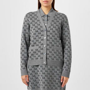 Women's GG Shadow Wool Jacquard Knit Cardigan