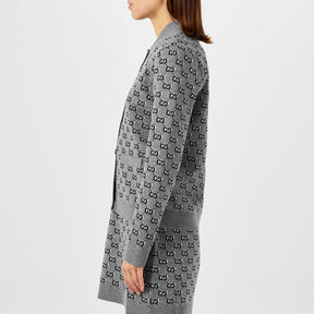 Women's GG Shadow Wool Jacquard Knit Cardigan