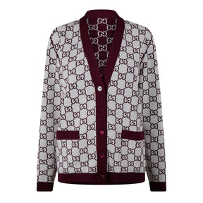 Women's Logo Reversible GG Wool Jacquard Cardigan