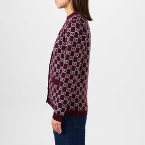 Women's Logo Reversible GG Wool Jacquard Cardigan