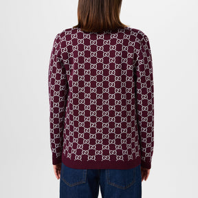 Women's Logo Reversible GG Wool Jacquard Cardigan