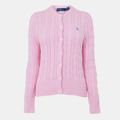 Stretch Cotton Crewneck Cardigan