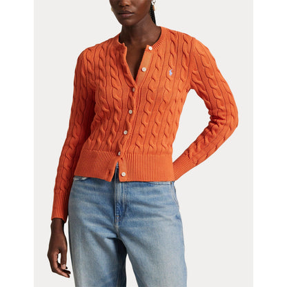 Stretch Cotton Crewneck Cardigan
