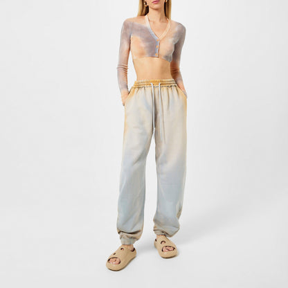 Tie Dye Cropped Long Sleeve V-Neck Cardigan