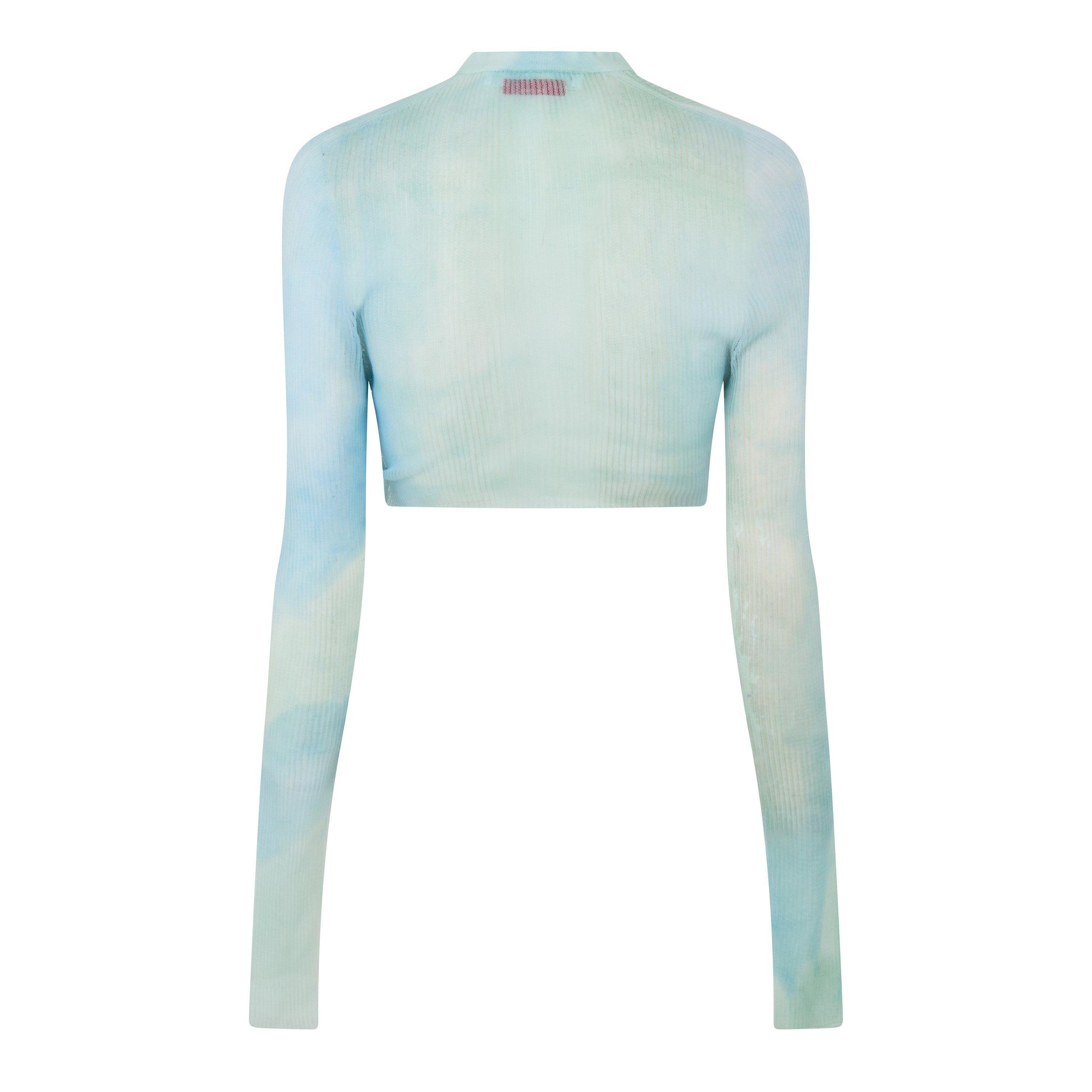 Tie Dye Cropped Long Sleeve V-Neck Cardigan