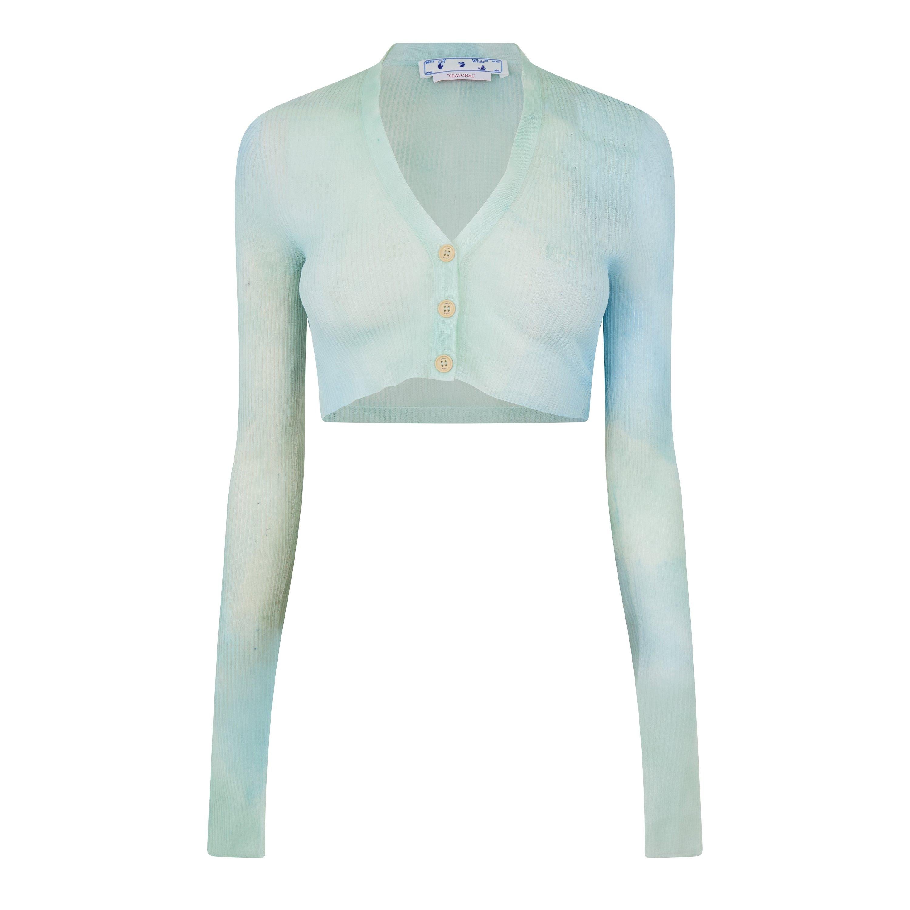 Tie Dye Cropped Long Sleeve V-Neck Cardigan