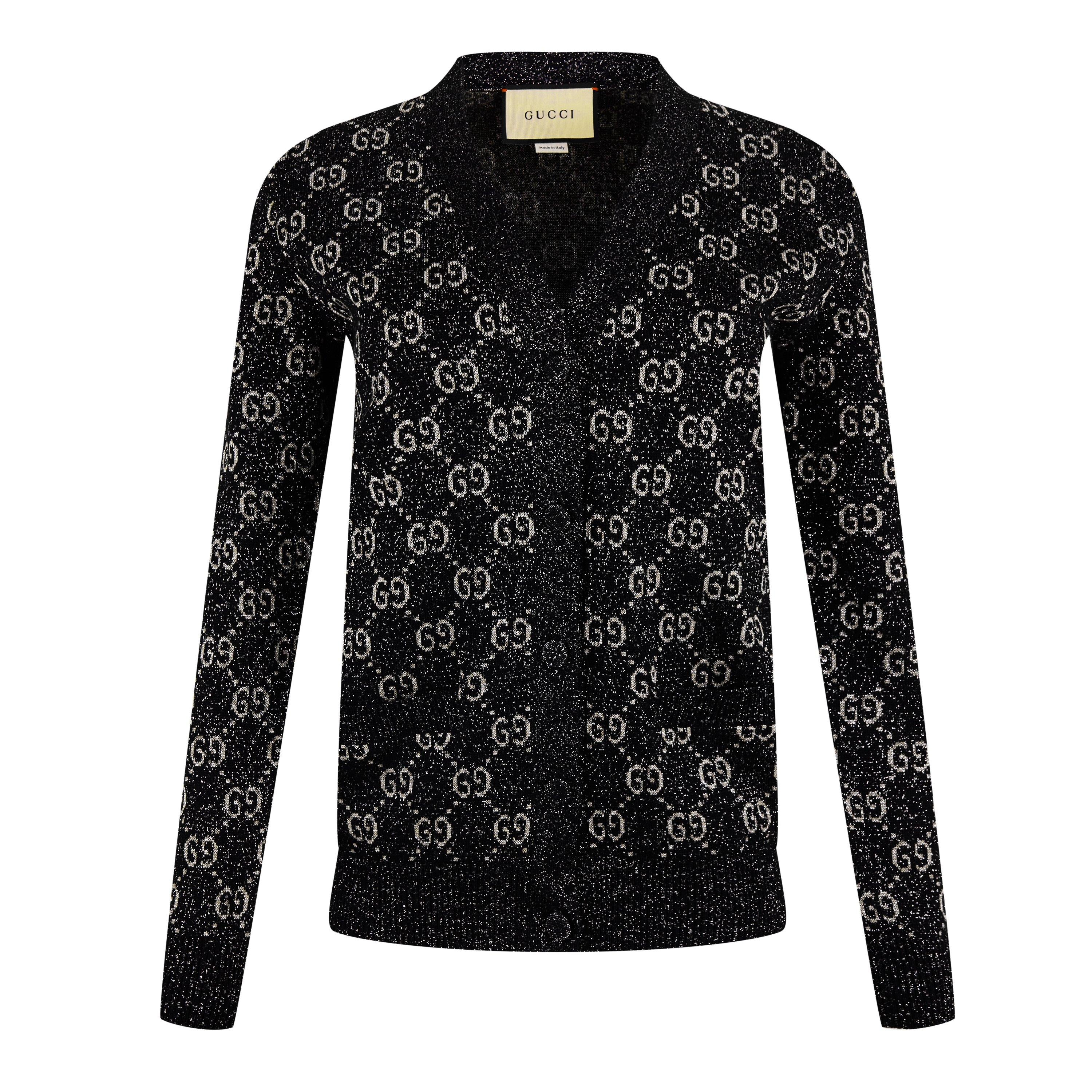 Women's GG Jacquard Cotton Lame Cardigan