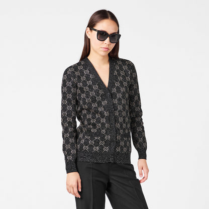 Women's GG Jacquard Cotton Lame Cardigan