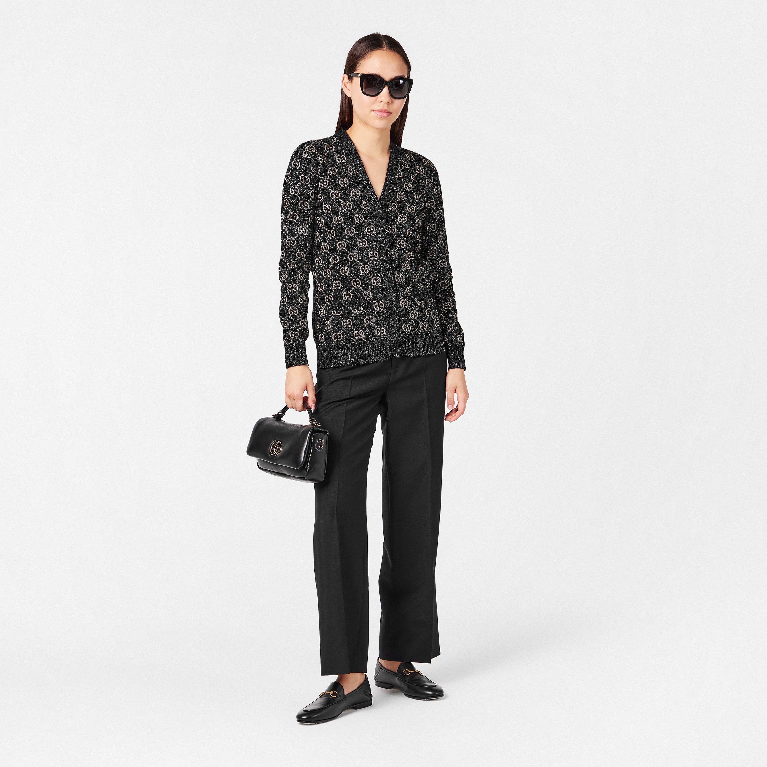 Women's GG Jacquard Cotton Lame Cardigan