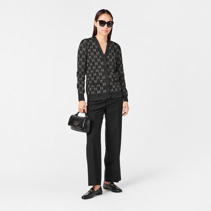 Women's GG Jacquard Cotton Lame Cardigan