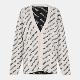 Logo Jacquard Print Cardigan