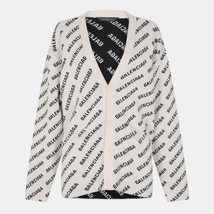 Logo Jacquard Print Cardigan