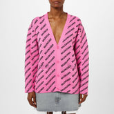 Logo Jacquard Print Cardigan