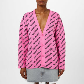 Logo Jacquard Print Cardigan