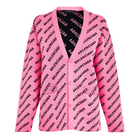 Logo Jacquard Print Cardigan