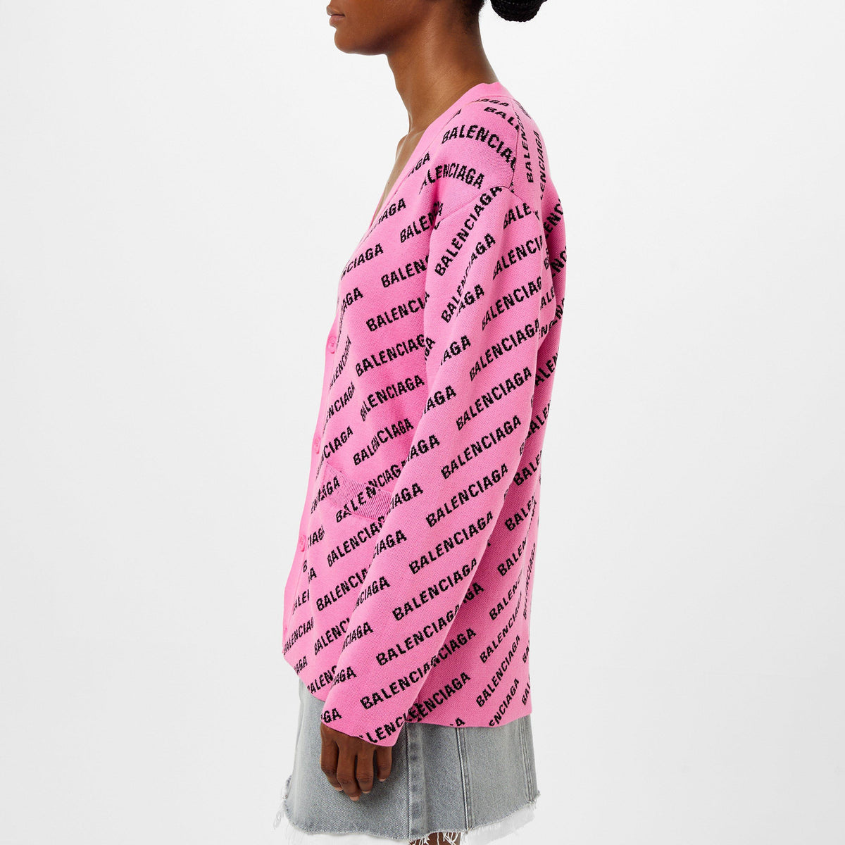 Logo Jacquard Print Cardigan
