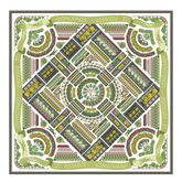 Longchamp Herbarium Silk scarf 90 Green - Silk