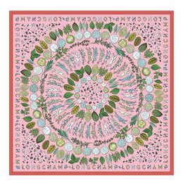 Longchamp Herbarium Silk scarf 90 Marshmallow - Silk