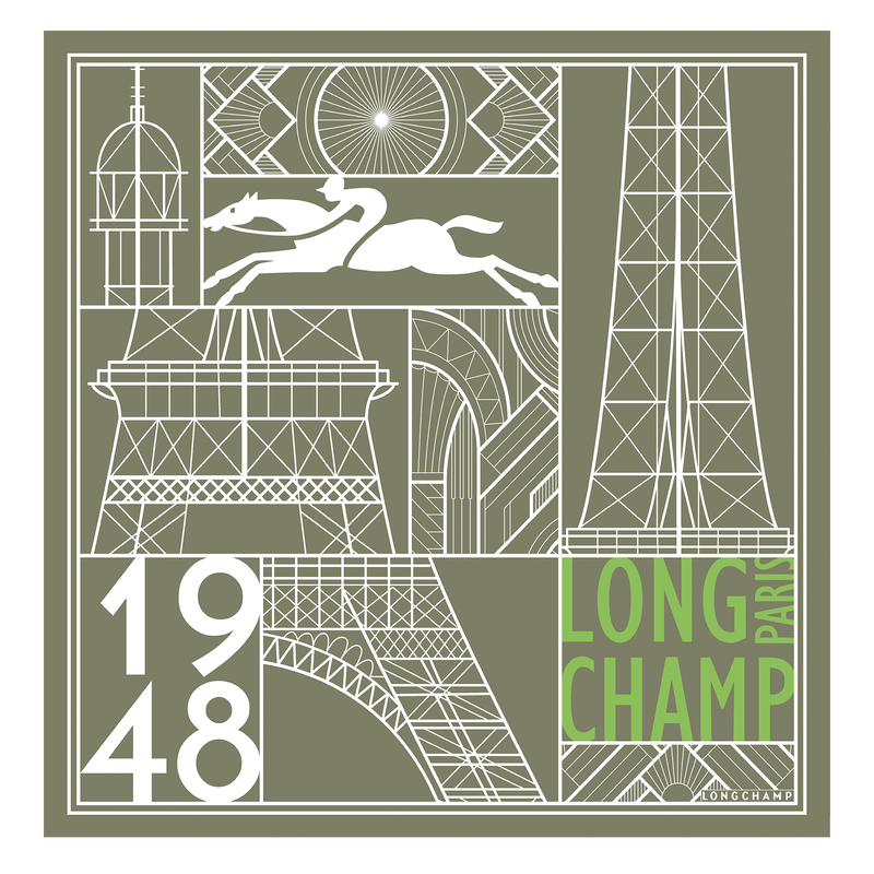 Eiffel Tower 1948 Silk scarf 50 Artichoke - Silk