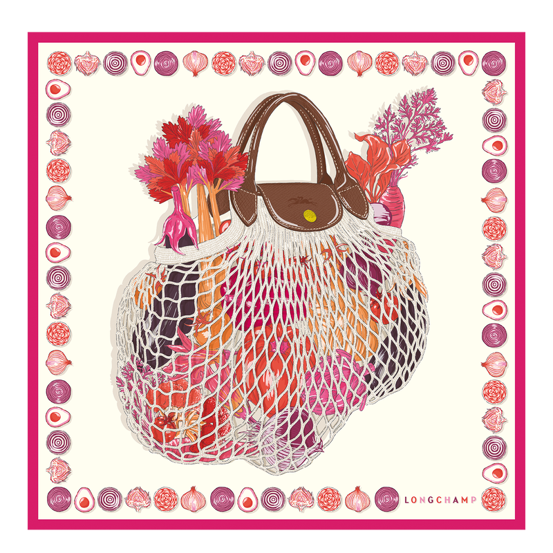 The Gourmet Mesh bag Silk scarf 70 Pink - Silk