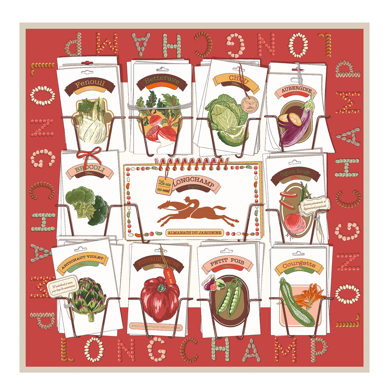 In the Vegetable Garden Silk scarf 70 Tomato - Silk