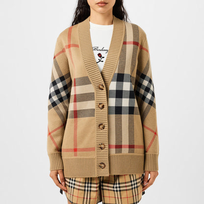 Check Wool Caragh Cardigan
