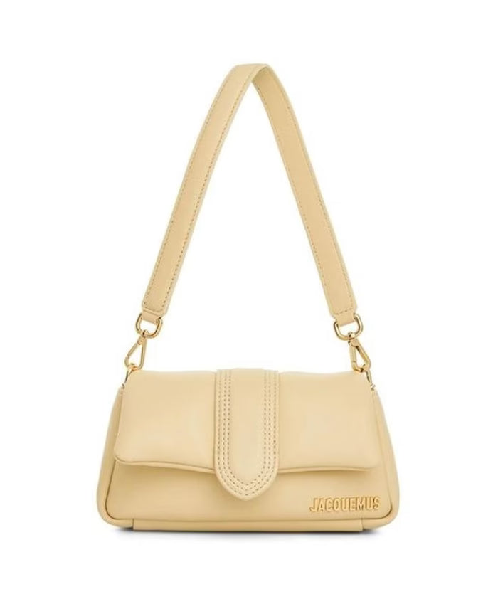 Stylish Padded Leather Bag with Gold-tone Hardware