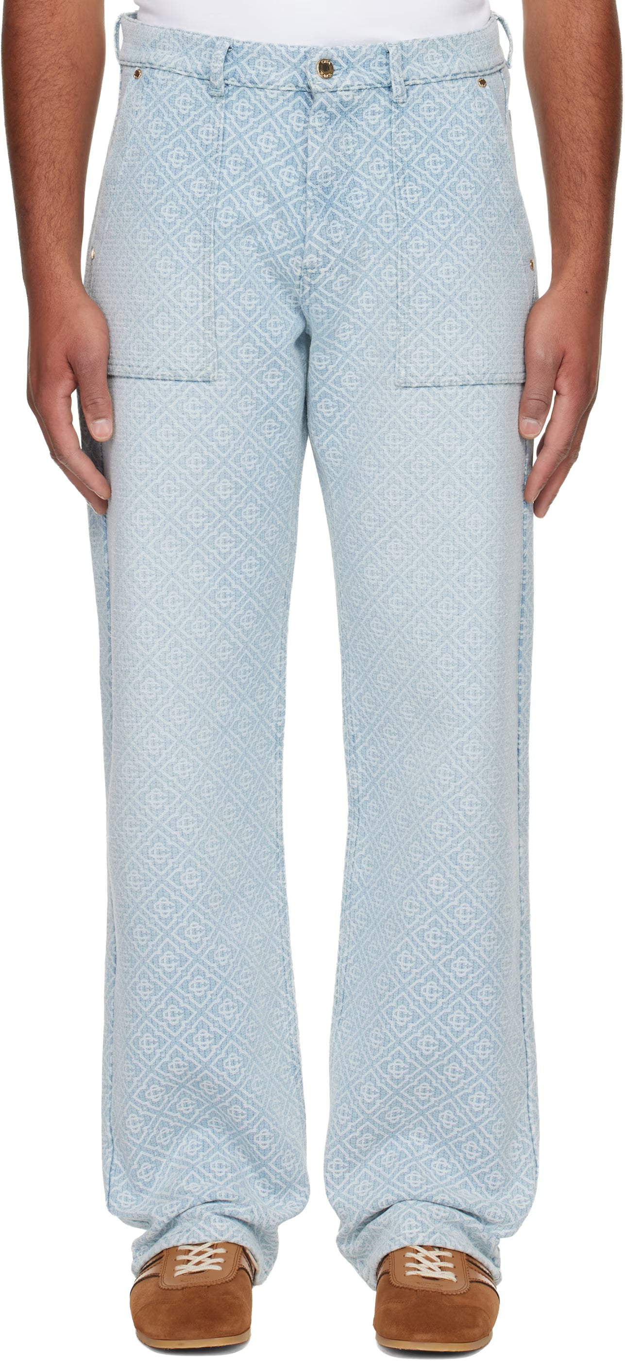 Blue Relaxed Monogram Jeans