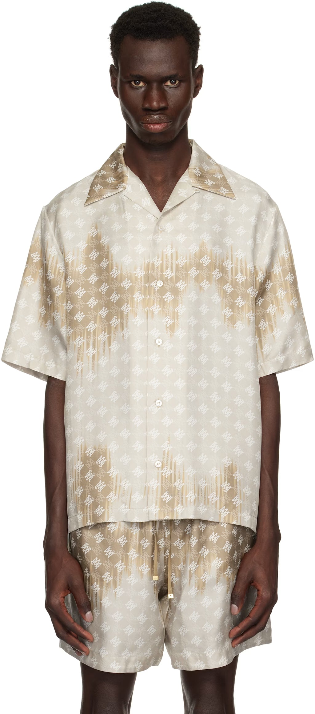 Brown MA Quad Bleached Camp Shirt