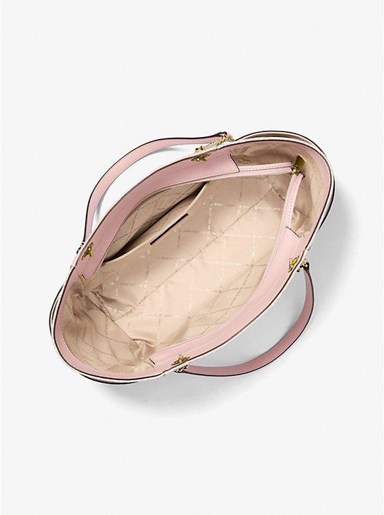 Jet Set Large Color-Block Signature Logo Tote Bag