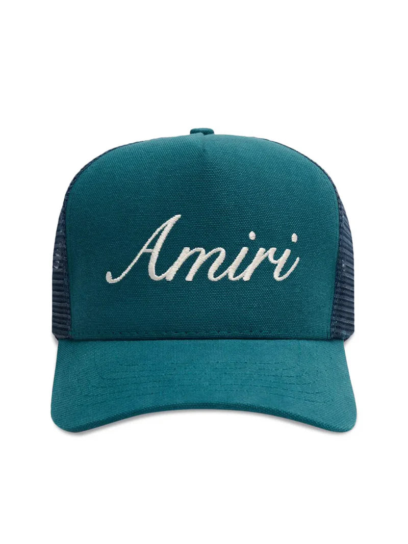 AMIRI SCRIPT TUCKER HAT TEAL