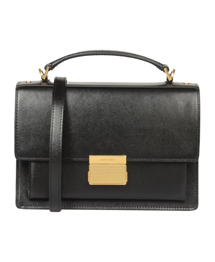 Black Venezia Palmellato Leather Bag