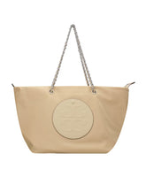 Beige Technical Fabric Handbag with Bio-based Trim