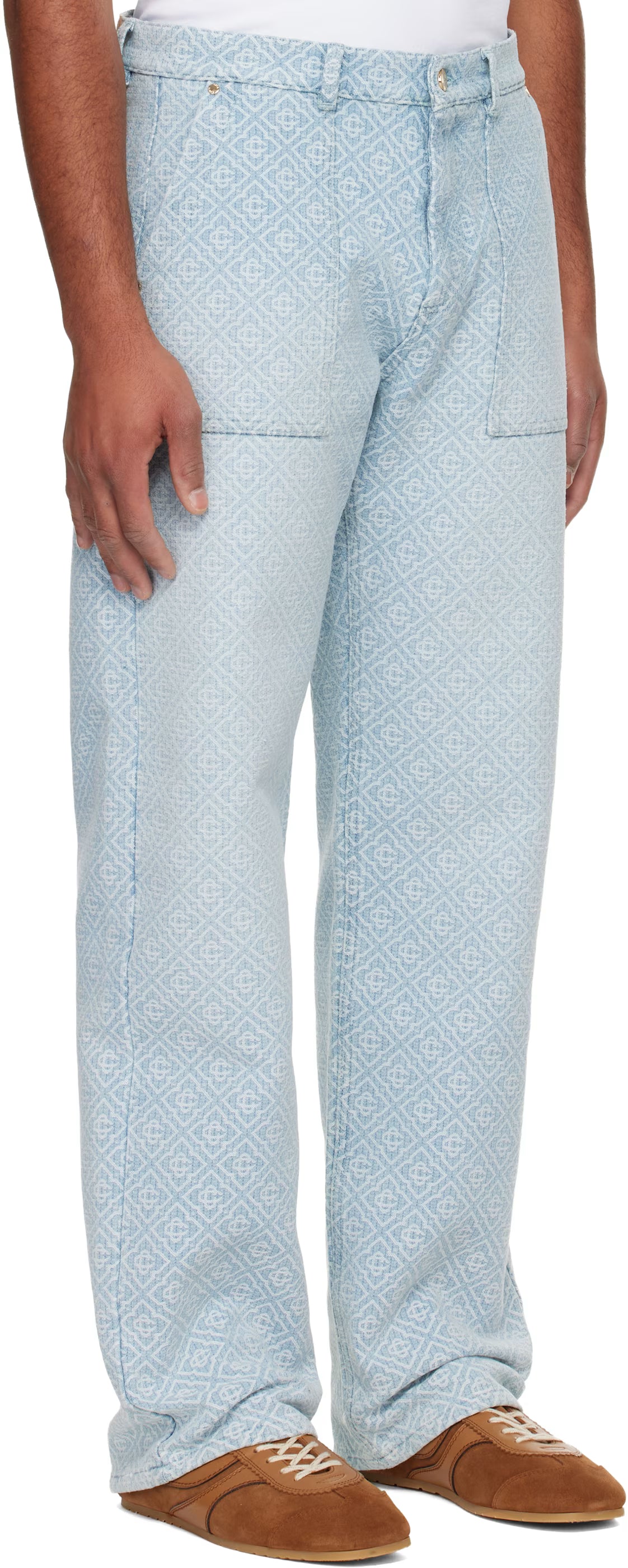 Blue Relaxed Monogram Jeans