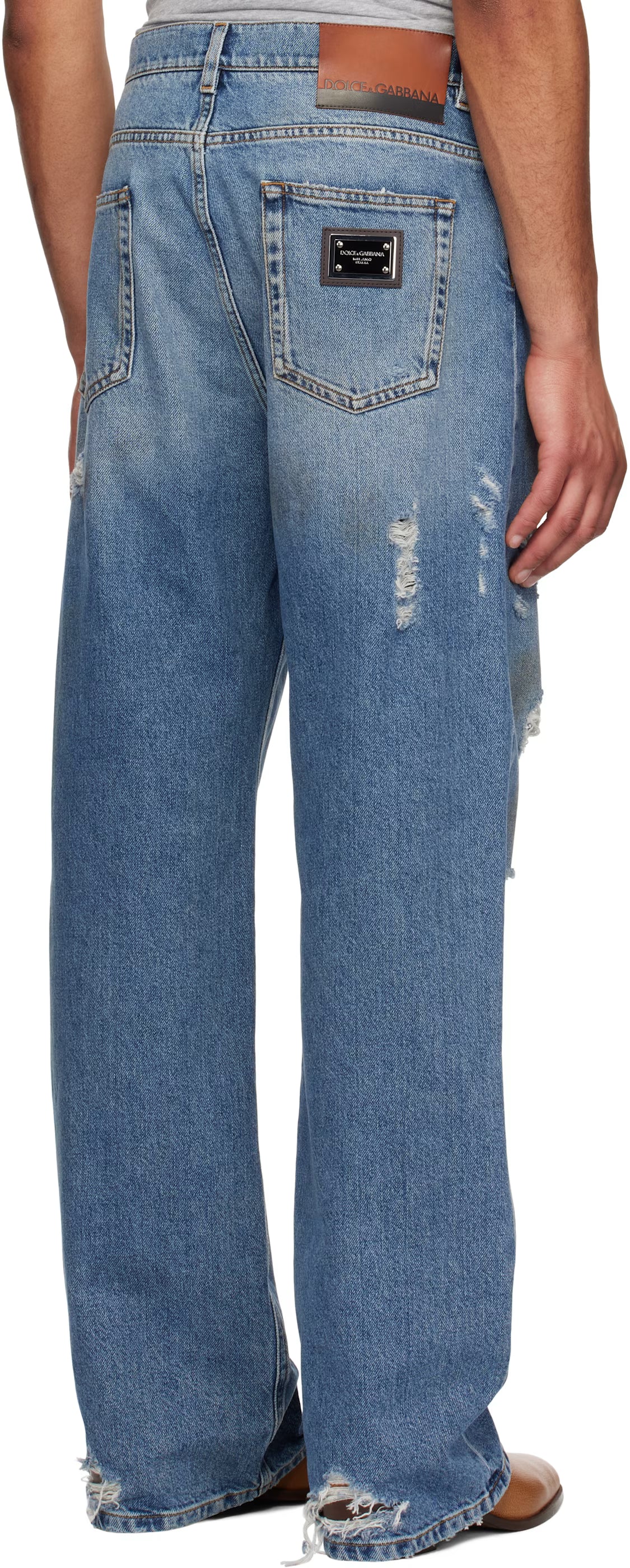 Dolce&Gabbana Blue Oversized Cotton Tag Jeans