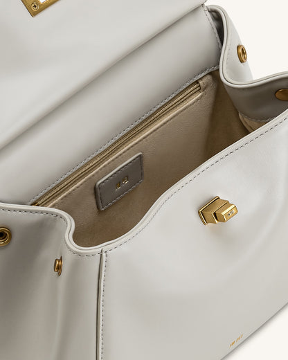 Lucia Classic Top Handle Bag - Coffee Brown