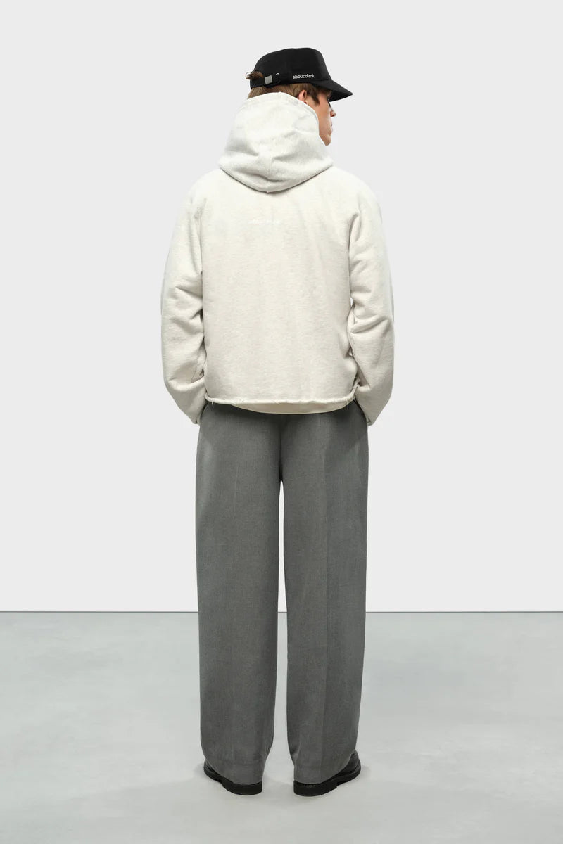 Monogram cut off hoodie - grey marl