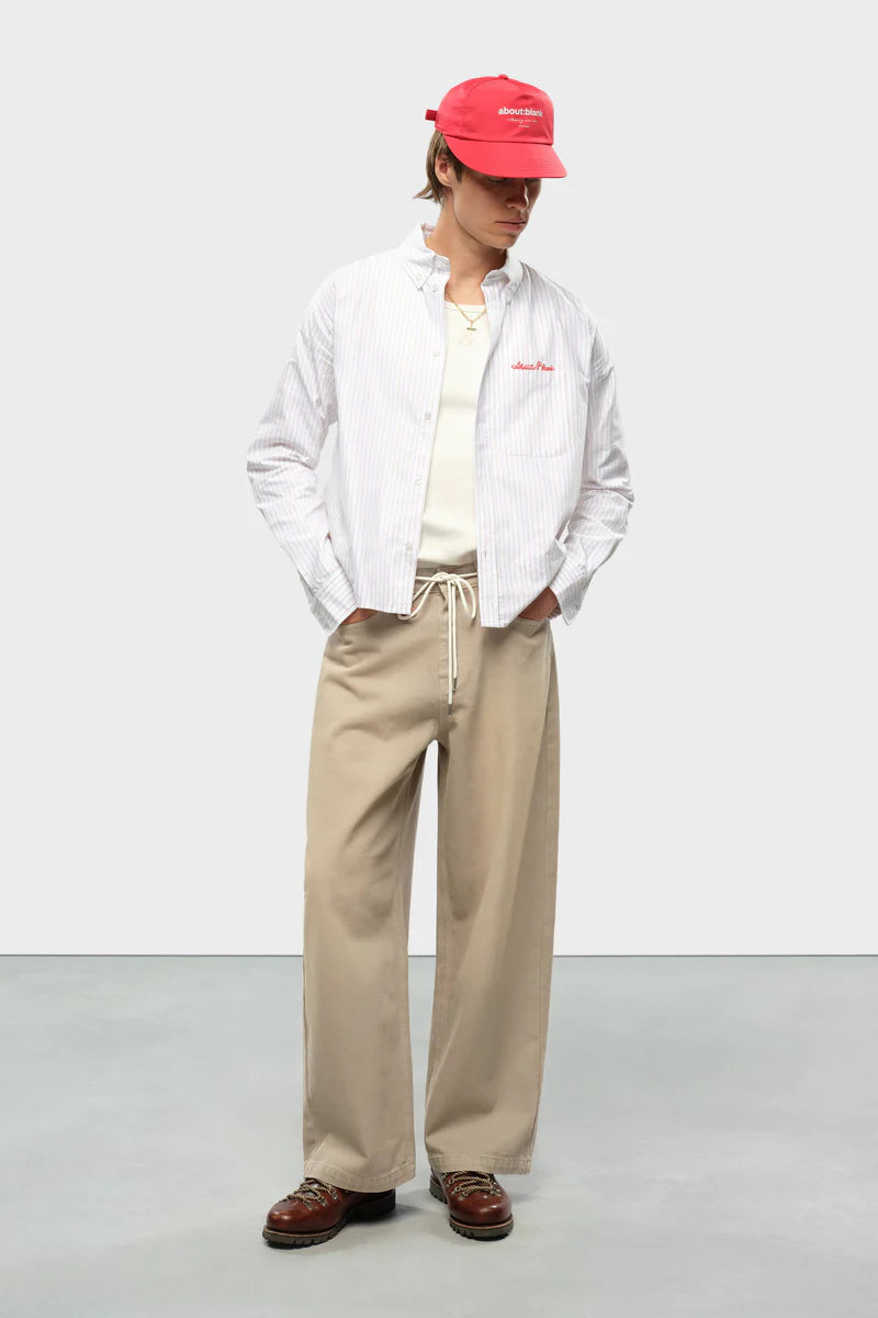 Oxford script shirt - beige/white