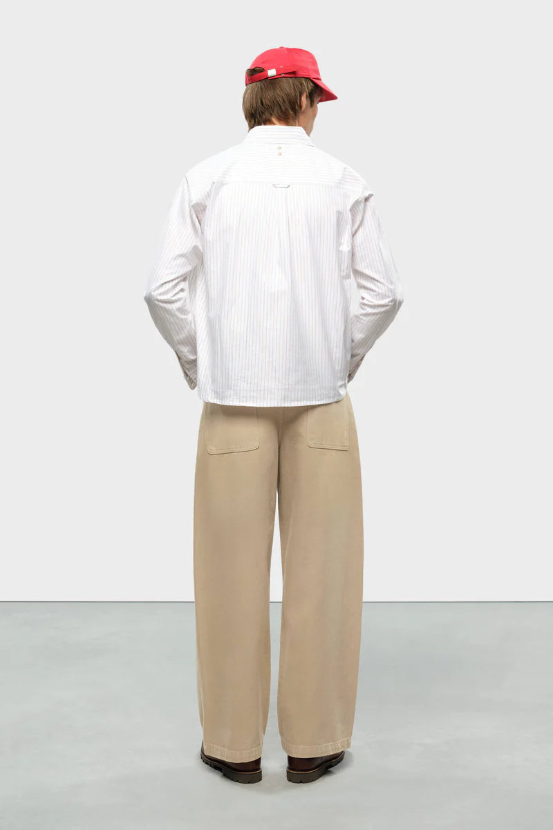 Oxford script shirt - beige/white