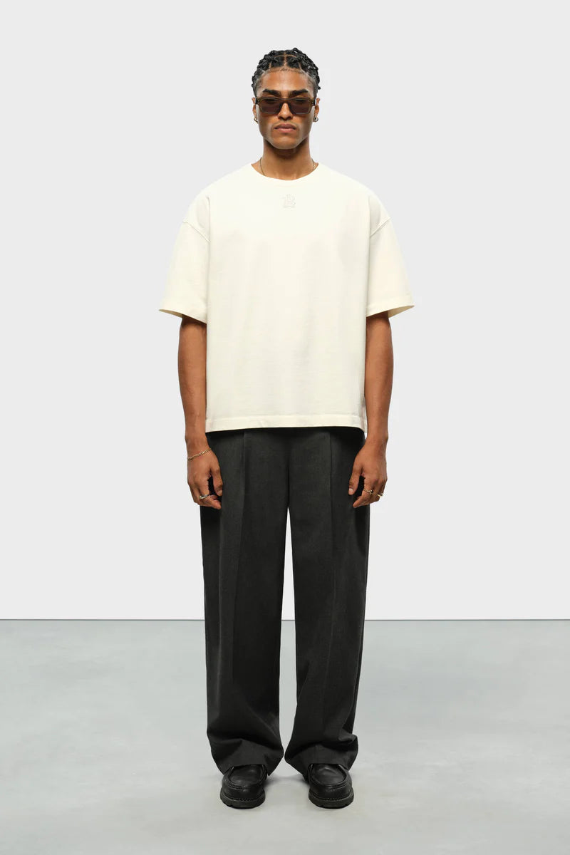 Tailored wide leg trouser - charcoal