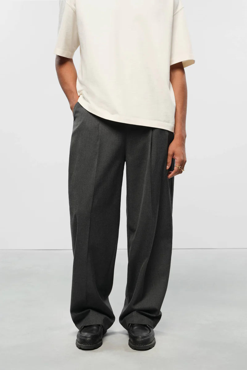 Tailored wide leg trouser - charcoal