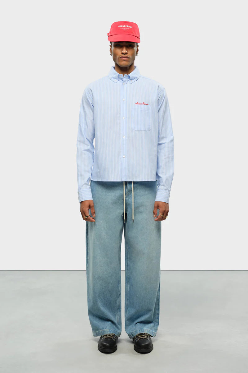 Oxford script shirt -blue/white