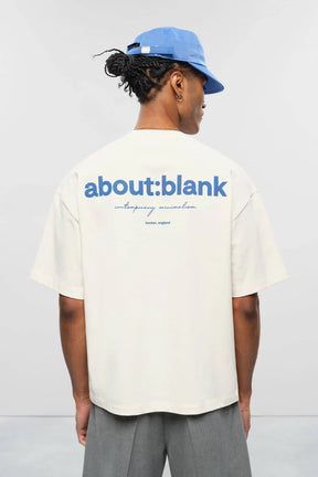 Box t-shirt - oat/estate blue