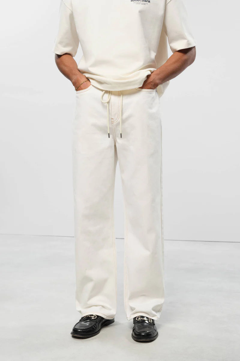 Relaxed denim jean - ecru