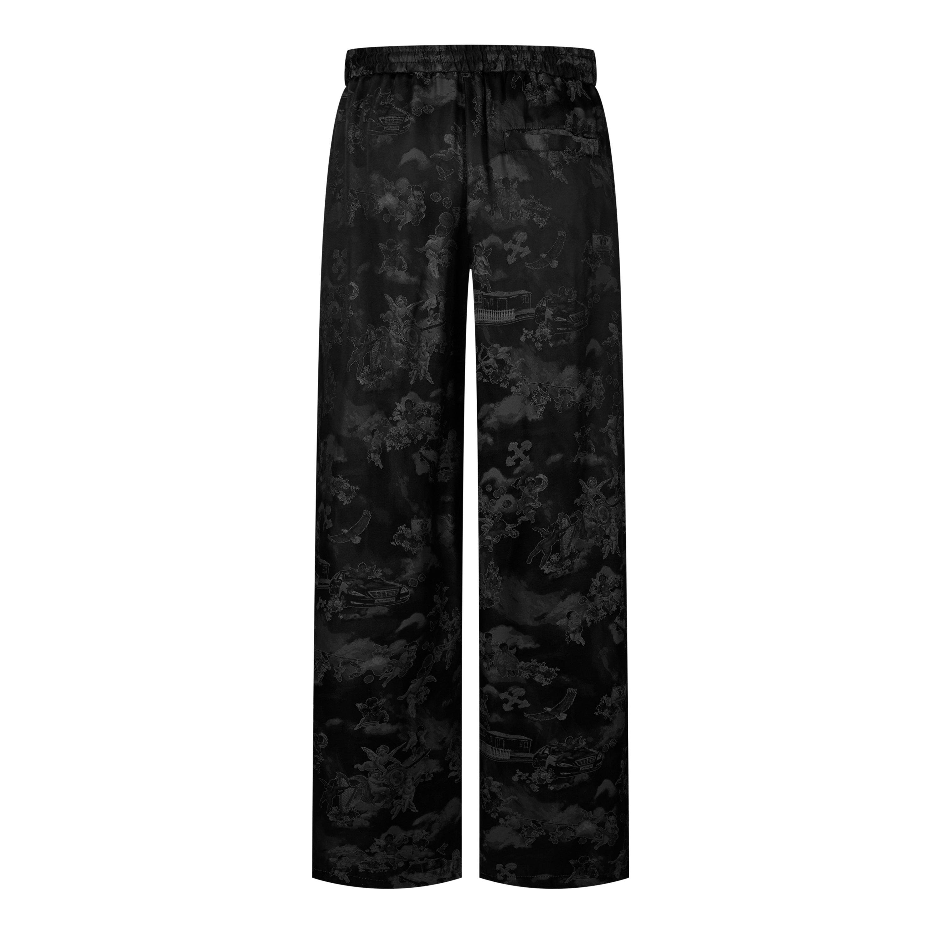 Fresco Jacquard Cotton Straight Leg Trousers