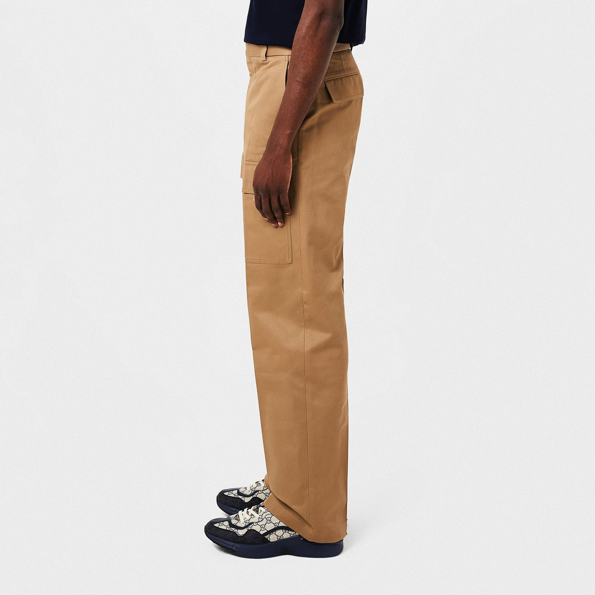 Cotton Wide Leg Cargo Trousers