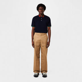 Cotton Wide Leg Cargo Trousers