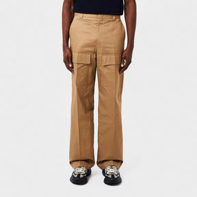 Cotton Wide Leg Cargo Trousers