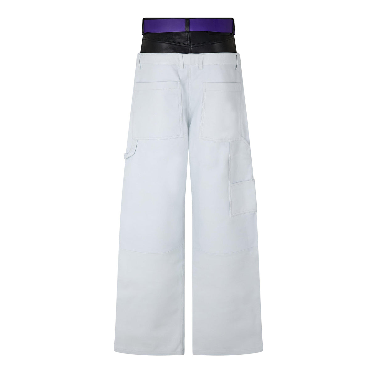 Leather Straight Leg Trousers