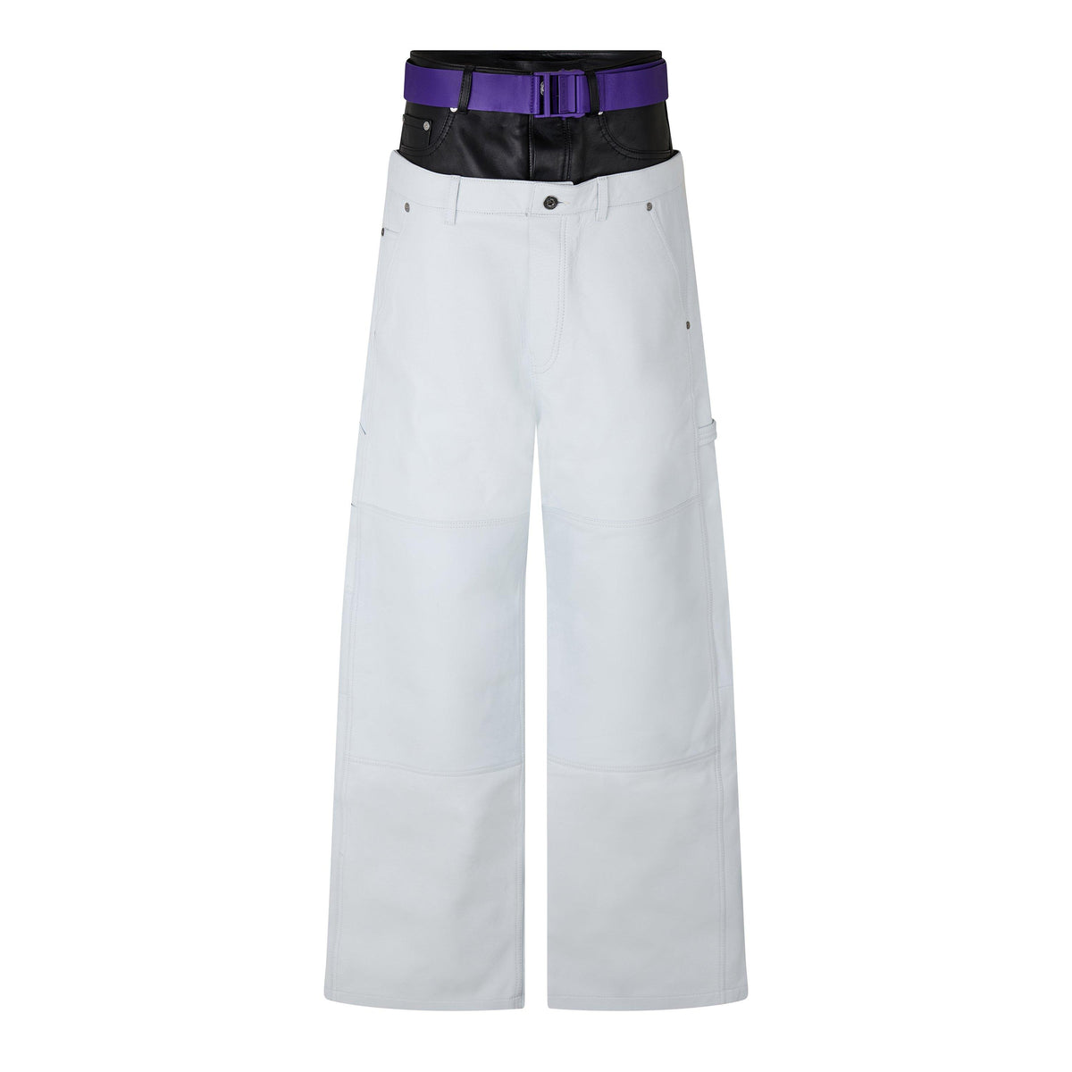 Leather Straight Leg Trousers